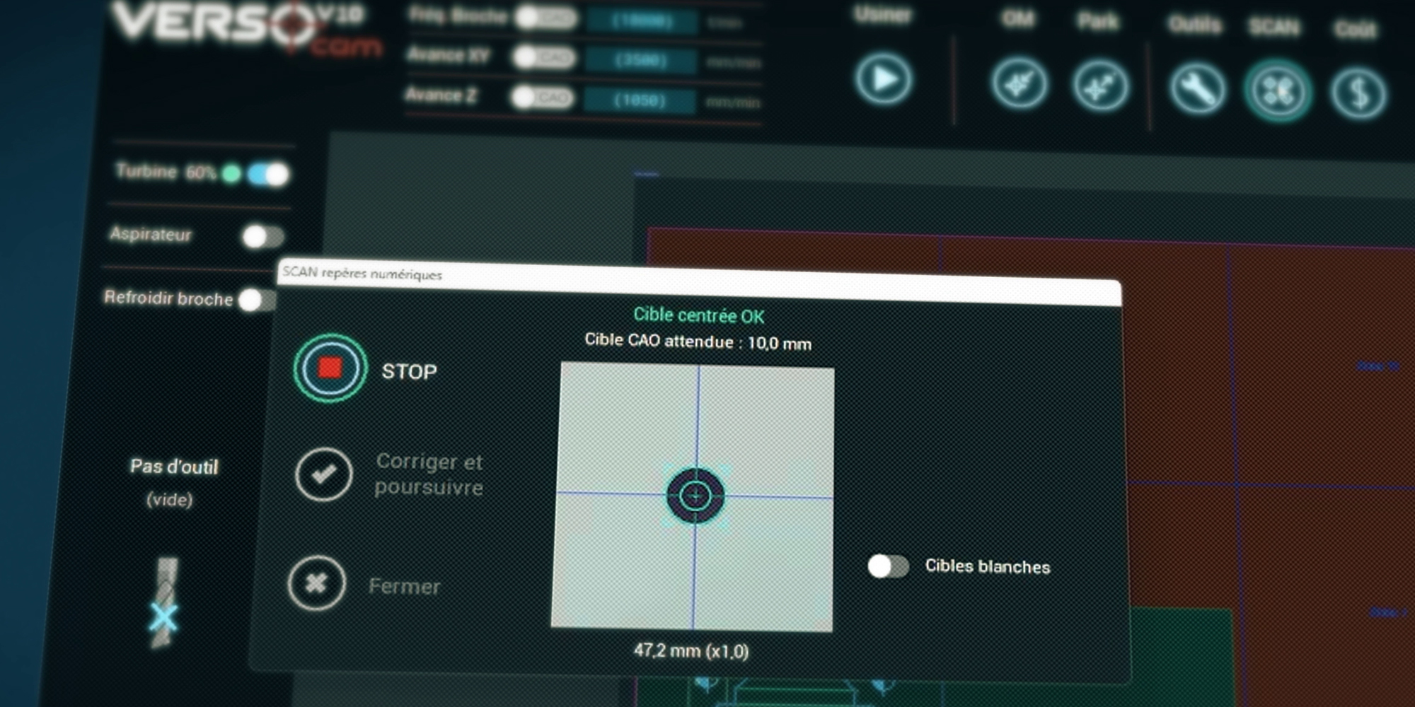 Calage optique Verso CNC